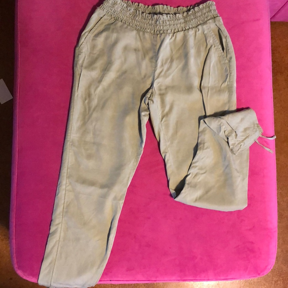 Carve high waisted silk style pants
